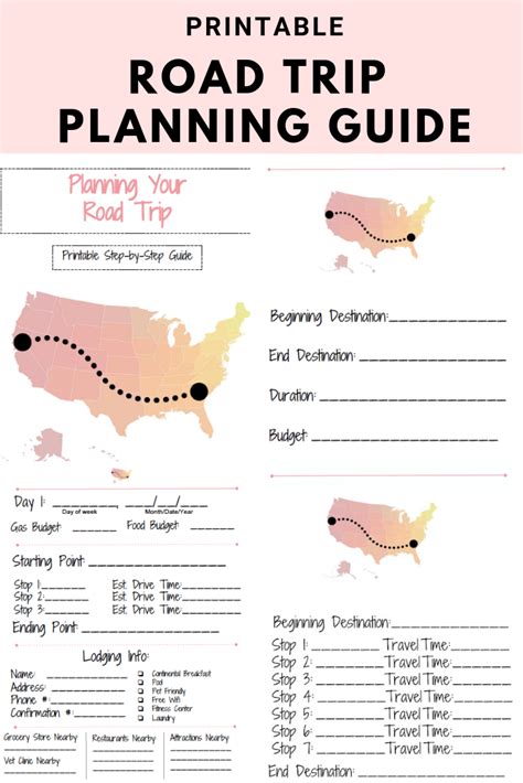 FREE Printable Road Trip Planning Guide | Road trip planning, Trip ...