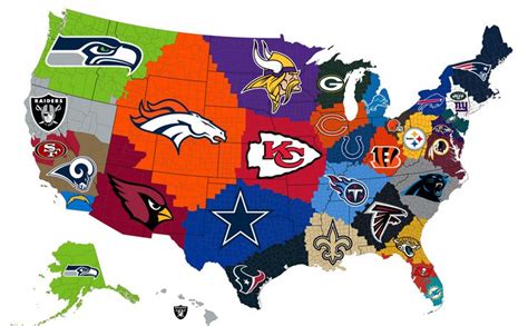 Closest NFL Team to Each US County : nfl | Nfl football teams, Nfl ...