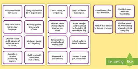 Debate Topics for Primary School: Discussion Cards - Twinkl