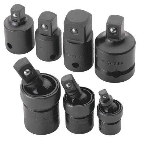 SK PROFESSIONAL TOOLS Impact Socket Adapter Set, Black Oxide, Output ...