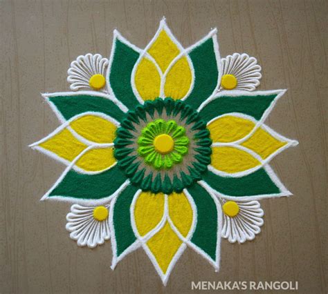 Easy and Beautiful Rangoli Design | Free Hand Rangoli Design