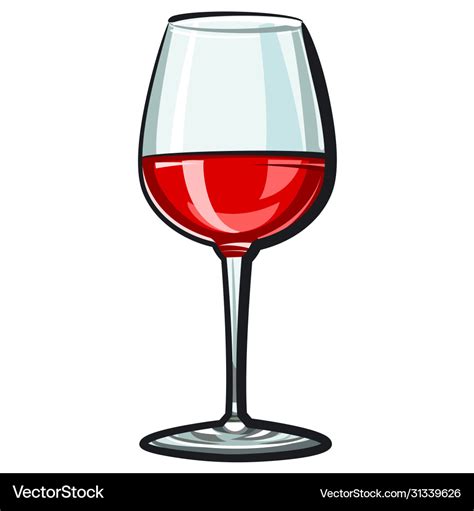 Red wine glass Royalty Free Vector Image - VectorStock