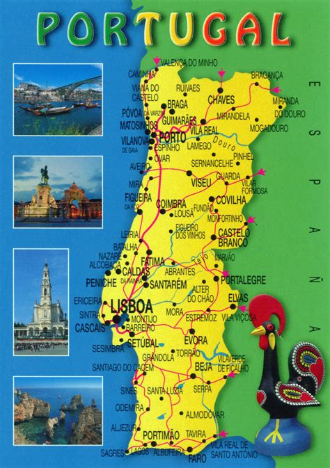 Large travel map of Portugal. Portugal large travel map | Vidiani.com ...