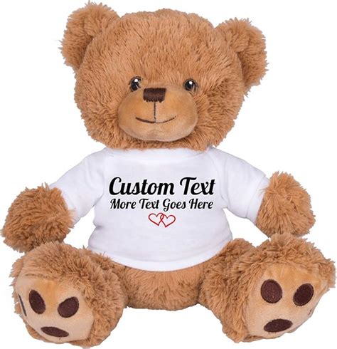 Amazon.com: TEESANDTANKYOU Cute Custom Teddy Bear with Personalized ...