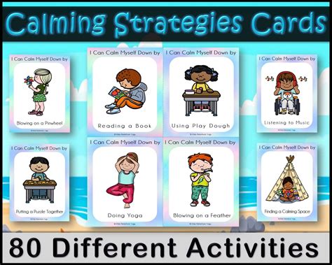 Calm Down Strategies Cards for Kids, Self-regulation, Coping Skills ...