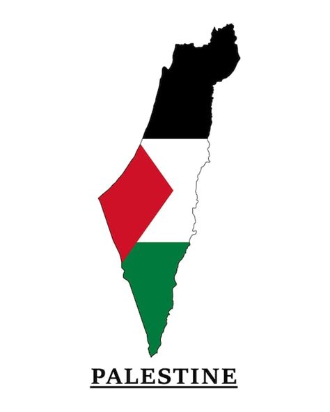 Premium Vector | Palestine National Flag Map Design, Illustration Of ...