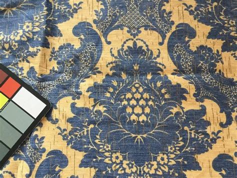 Blue Damask Fabric - Fabric Warehouse