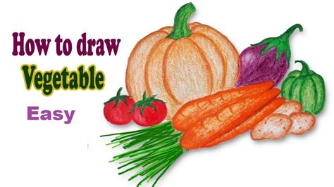 Vegetable Drawing Easy Step By Step : How To Draw Vegetables | Bodbocwasuon