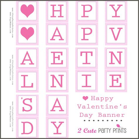 Happy Valentines Day Banner Printable - Printable Word Searches