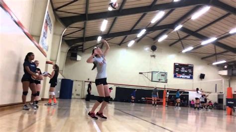 Eliza slow motion volleyball jump serve - YouTube