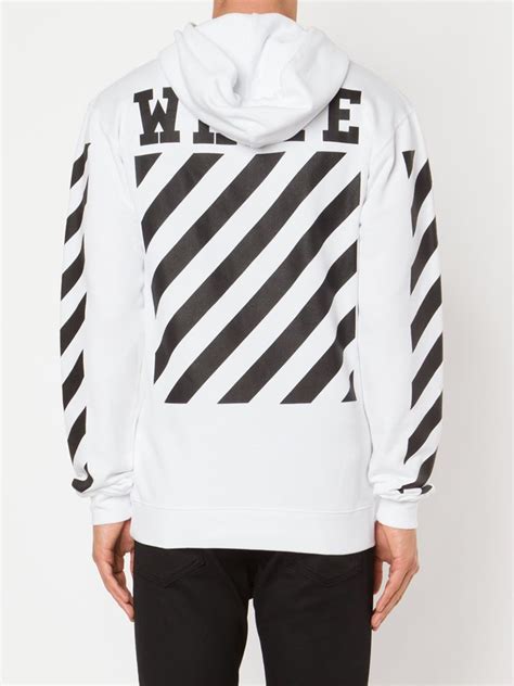 Lyst - Off-White C/O Virgil Abloh Striped Panel Hoodie in White for Men