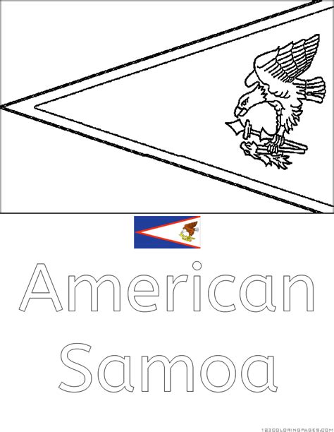 American Samoa Flag Coloring Page - Patricia Sinclair's Coloring Pages