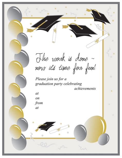 Printable Graduation Invitations Templates