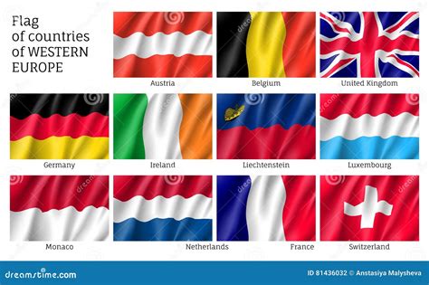 Banderas De Los Países De Europa Occidental Ilustración del Vector ...