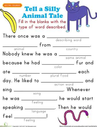 Fill In The Blanks Story Worksheets