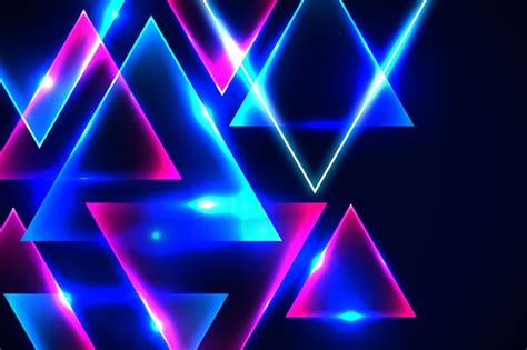 Free Vector | Geometric shapes neon lights background