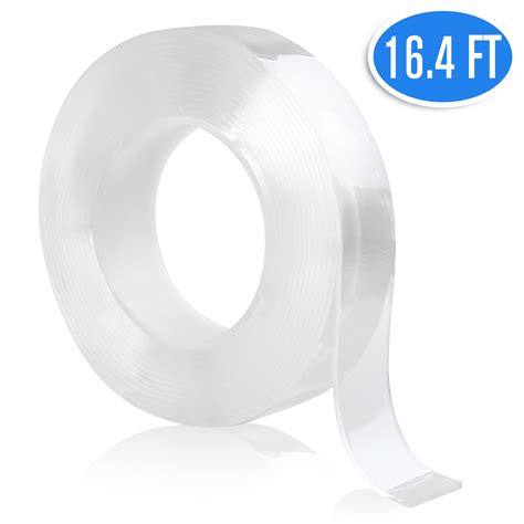 LotFancy Gel Grip Tape Roll, Clear Reusable Adhesive Tape, 16.4FT ...