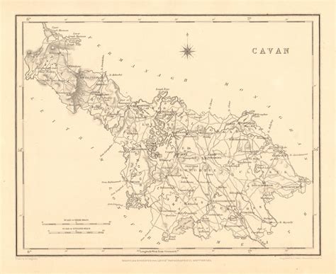 COUNTY CAVAN antique map for LEWIS by CREIGHTON & DOWER - Ireland 1846 old