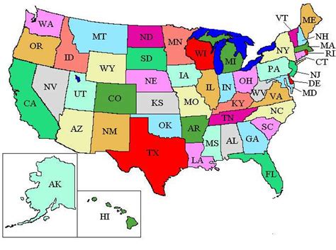 Map Of The United States Colored By Region