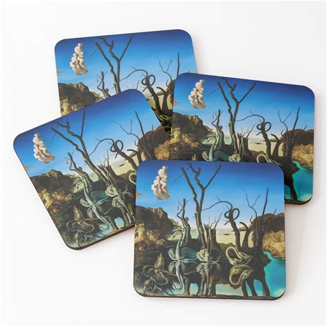 "Swans Reflecting Elephants" Coasters (Set of 4) for Sale by TonyAra ...