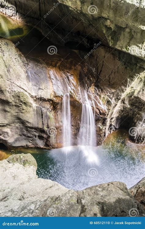 Waterfall in Skocjan Caves Park, Natural Heritage Site in Sloven Stock ...