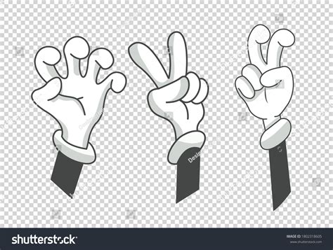 Cartoon Hands Clipart Arms Different Posesand Stock Vector (Royalty ...