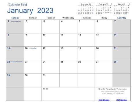 Printable Calendar 2023