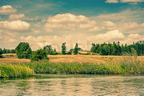 Summertime lake scenery | Stock image | Colourbox