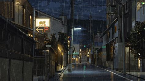 animated scenic gifs | anime edit rain anime scenery Uchoten Kazoku ...