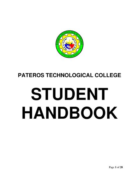 PTC- Student- Handbook - PATEROS TECHNOLOGICAL COLLEGE STUDENT HANDBOOK ...