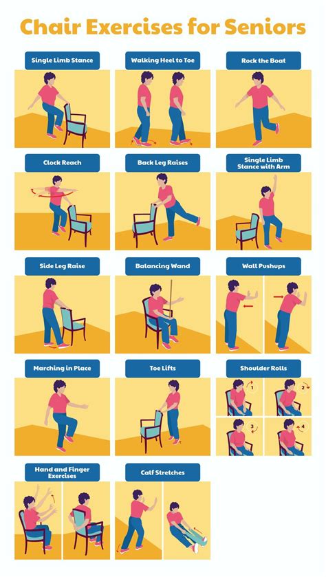 Chair Gym Exercises - 10 Free PDF Printables | Printablee | Yoga for ...