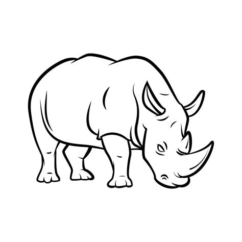 Rhinoceros Black and White Illustration 14704288 Vector Art at Vecteezy