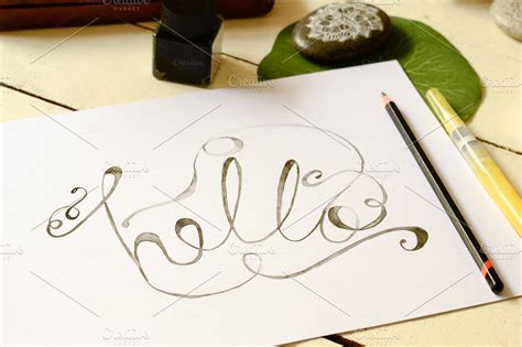 The word "hello" in calligraphy | High-Quality Education Stock Photos ...