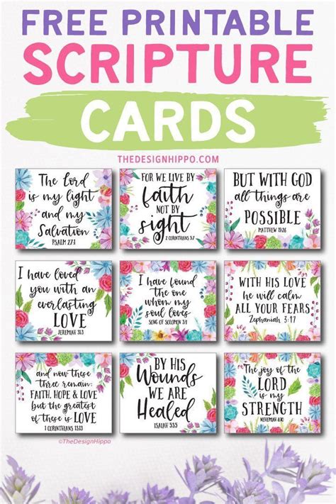 9 Free Printable Bible Verse Cards For Scripture Memory in 2023 ...