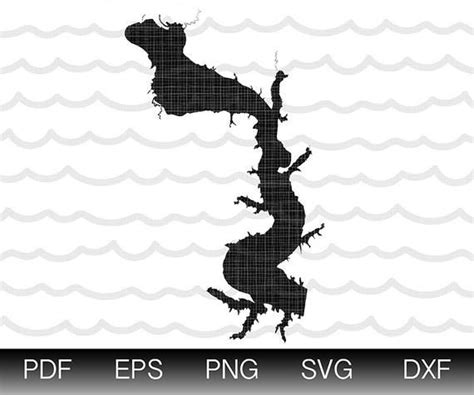 Milford Lake Map Shape Instant Download EPS SVG DXF Lake Milford Kansas ...