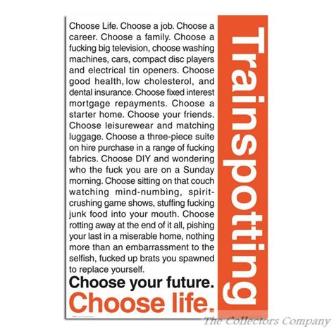 Trainspotting Choose Life quote Poster FP0275