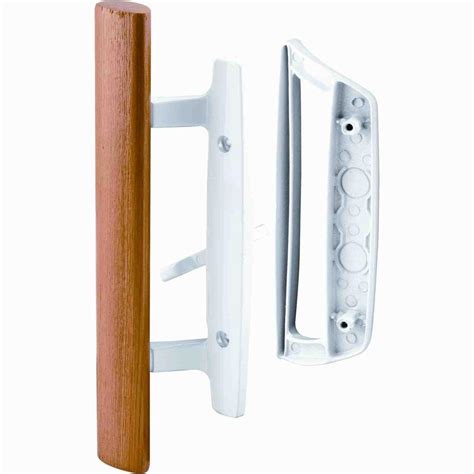 Prime-Line Patio Door Handle Set with Wooden Handle-C 1204 - The Home Depot