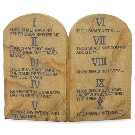 Ten Commandments Resin Stone 11 x 9 Wall or Tabletop Plaque: Amazon.in ...