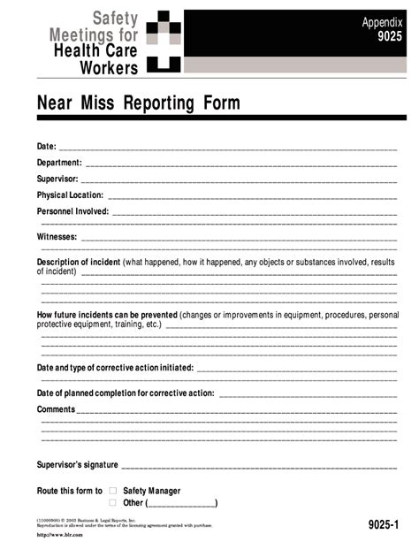 Printable Near Miss Reporting Form - Printable Word Searches