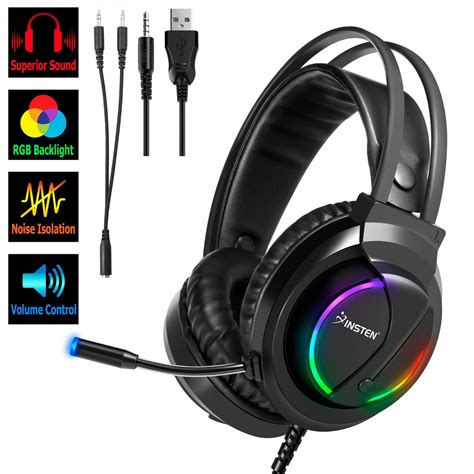 Insten Wired Gaming Headset with Mic for PS4, PS5, Xbox Series X/S ...