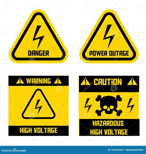 High Voltage Sign. Danger Sign. Power Outage. Caution Hazardous High ...