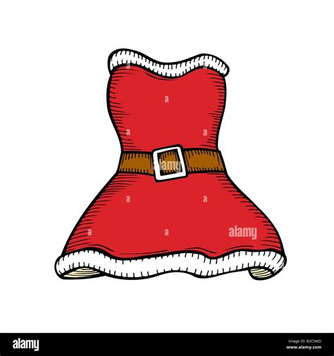 Women's Christmas costume illustration of isolated of santa clothes on ...