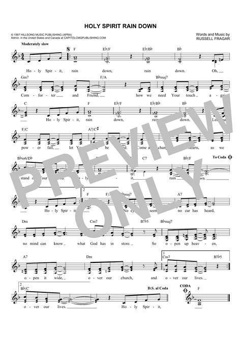 Holy Spirit Rain Down | Sheet Music Direct