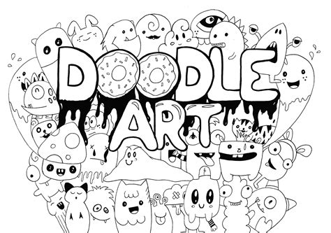 Doodle art to color for kids - Doodle Art Coloring Pages for Kids