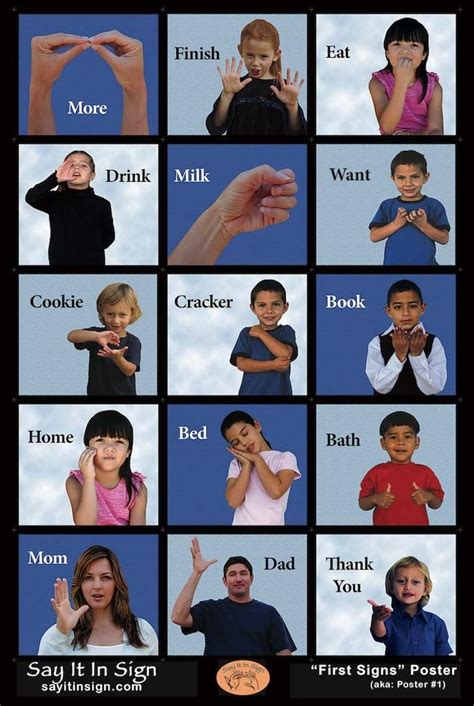 First Signs ASL Lenticular Poster, ASL Poster, Sign Language Poster ...