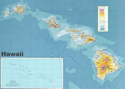 Hawaii physical map