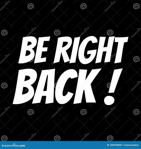 Be Right Back Neon Signs Style Text Vector | CartoonDealer.com #180517512