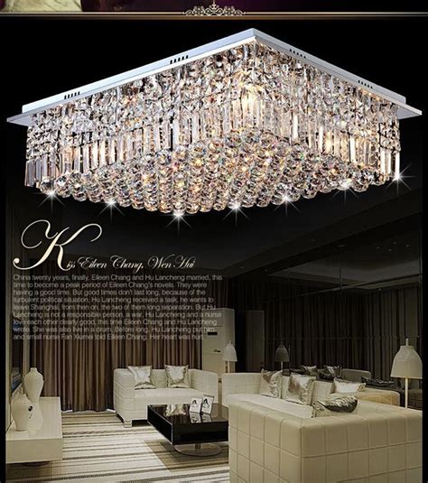 Modern square silver crystal chandelier bedroom lustre living room ...