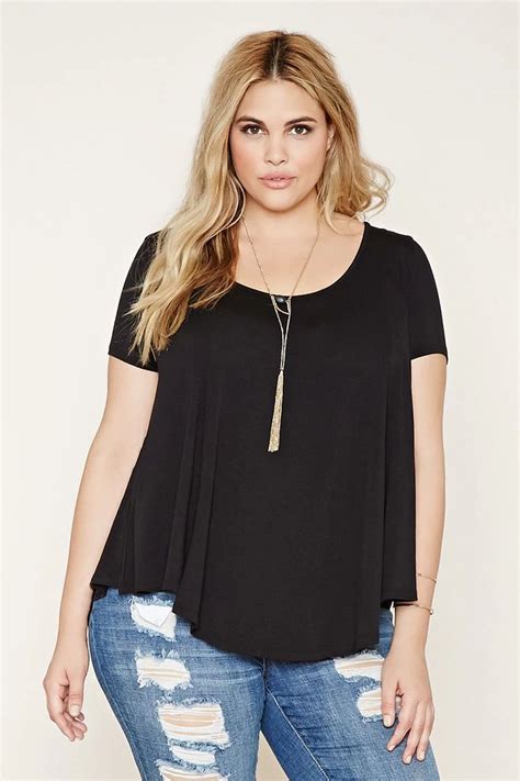 Forever 21 FOREVER 21+ Plus Size Scoop-Neck Tee | Plus size, Scoop neck ...