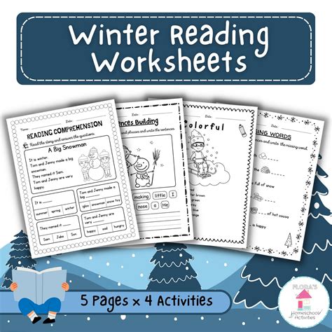 Winter Reading Comprehension | 20 Reading Worksheets for HS, K & 1st ...